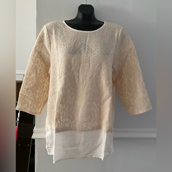 Tianna Textured Lace Top in Dusty Rose - Picture 1 of 5